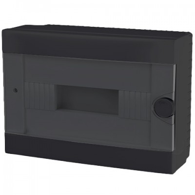 Πίνακας Επίτοιχος Πλαστικός 1Σειράς 12Στοιχείων IP40 Μαύρος Attis 60125BL